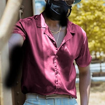 Men's Disco Short Sleeve Shirt Casual Men's Short-sleeved Shirt