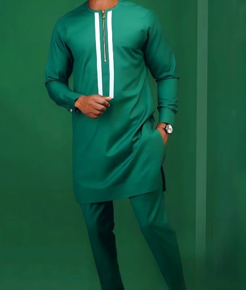 African Men's Suit Digital Top And Trousers 2-piece Set