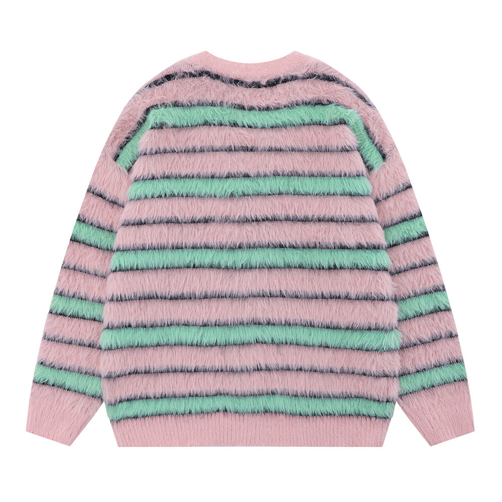 European And American Style Brushed Fleece Sweater Coat