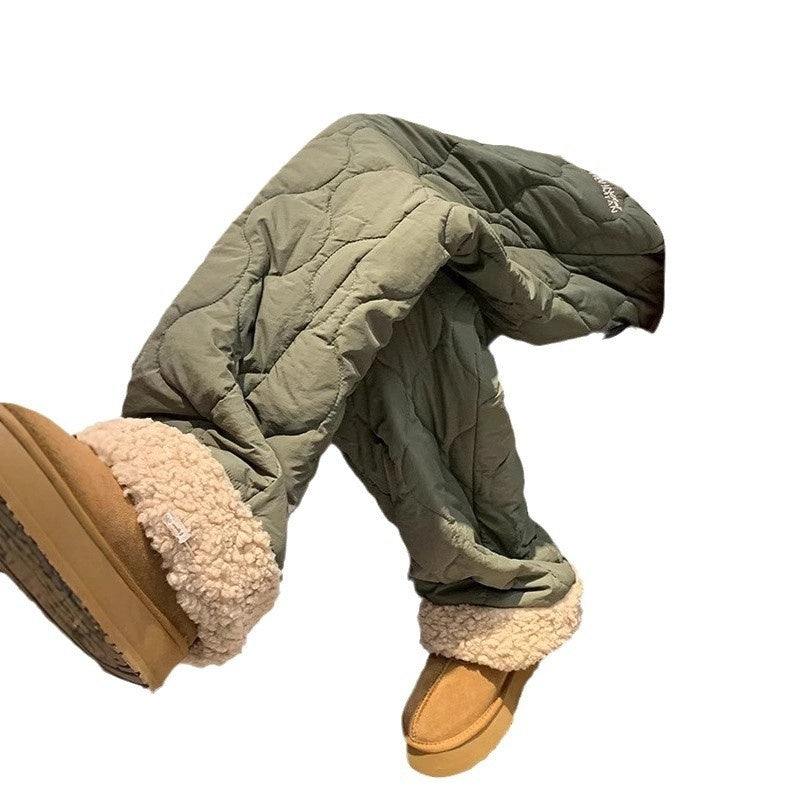 Men's Fleece-lined Down Pants For Cold Weather Added Fleece For Warmth