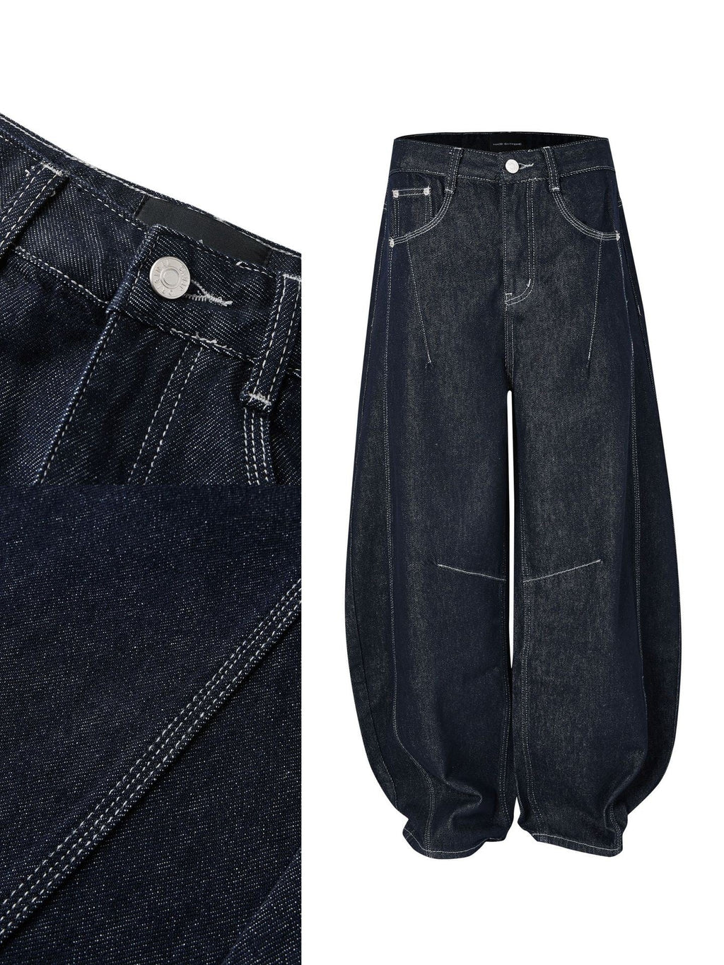 Design Wide Leg Bright Line Primary Color Jeans Trousers For Men And Women