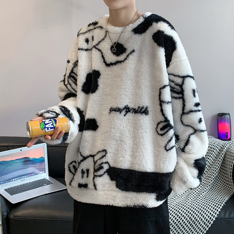 Plush Sweater Men's Loose Couple's Lamb Fleece Jacket