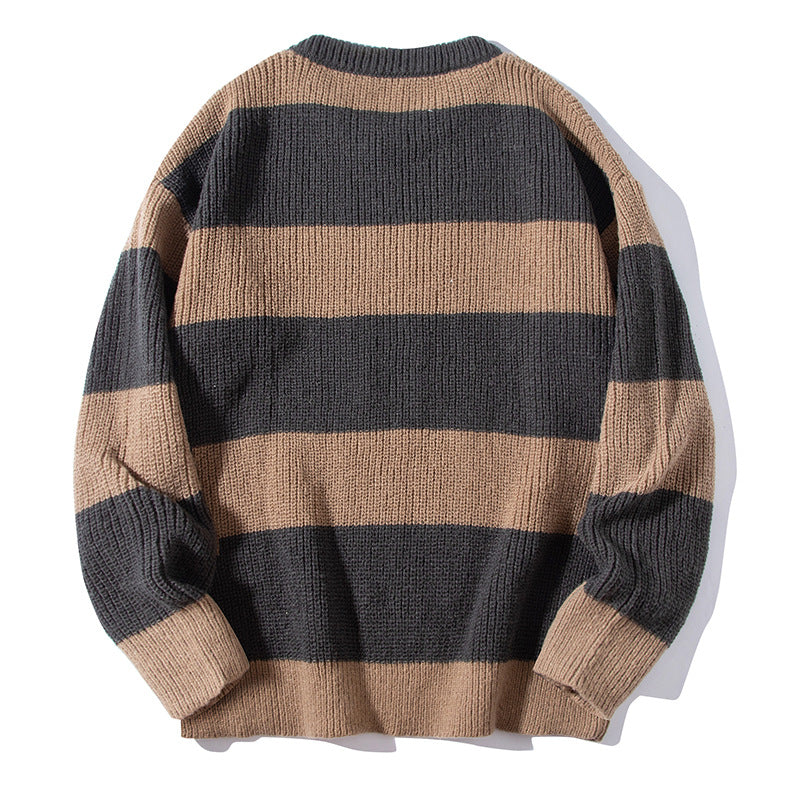 Round Neck Loose Sweater Men's Casual Sweater