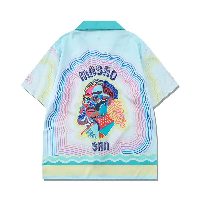 Retro Casual Beach Shirt Shorts Set