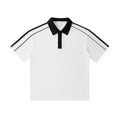 Casual Lapel Short Sleeve T-Shirt Loose Cotton Drop Shoulder Polo Shirt