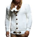 Simple Men's Solid Color Long-sleeved Knitted Jacket