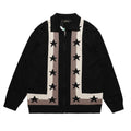 Jacquard Pentagram Lapel Knit Sweater Jacket Men's