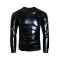 Men's Fashionable V-neck Glossy Long-sleeve Base Shirt Performance Outfit