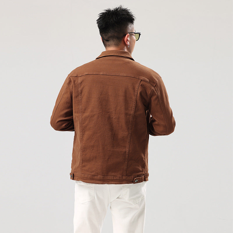 Handsome Korean Style Slim Fit Denim Coat For Men