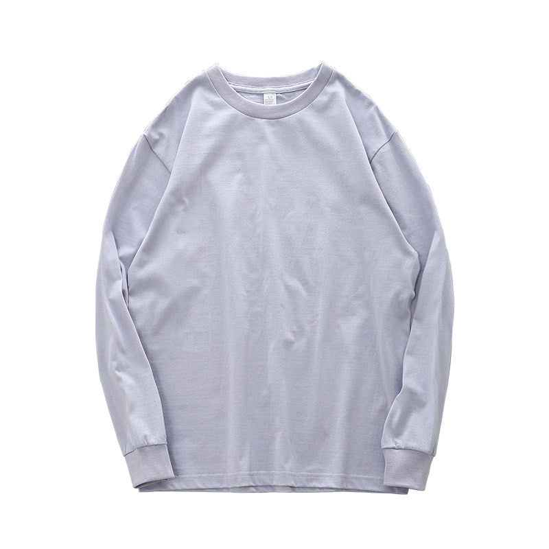 Pure Cotton Loose Sweater Solid Color Bottoming Shirt