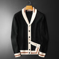 Cardigan Sweater Sweater Plus Size V-neck Color-block Casual Coat