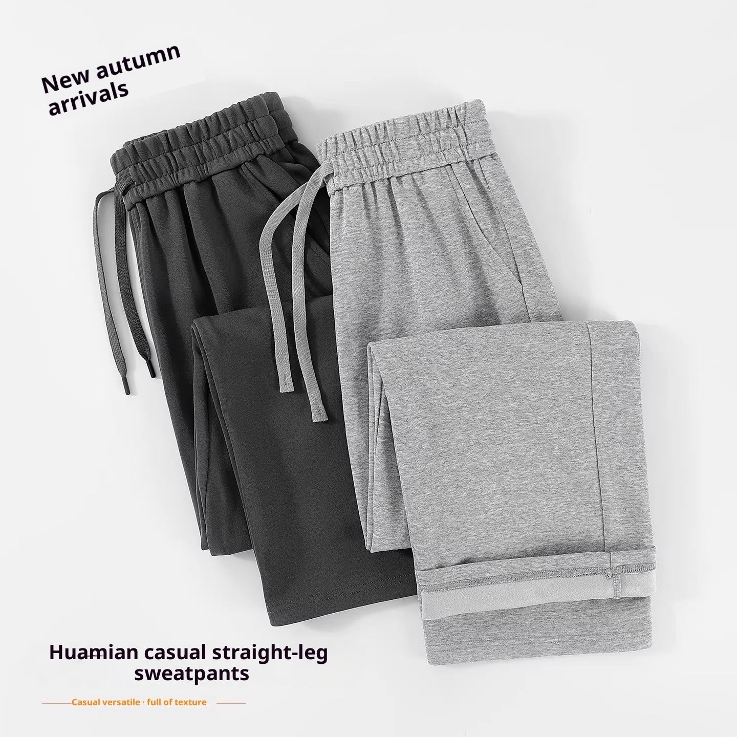High-waisted Casual Straight-leg Pants