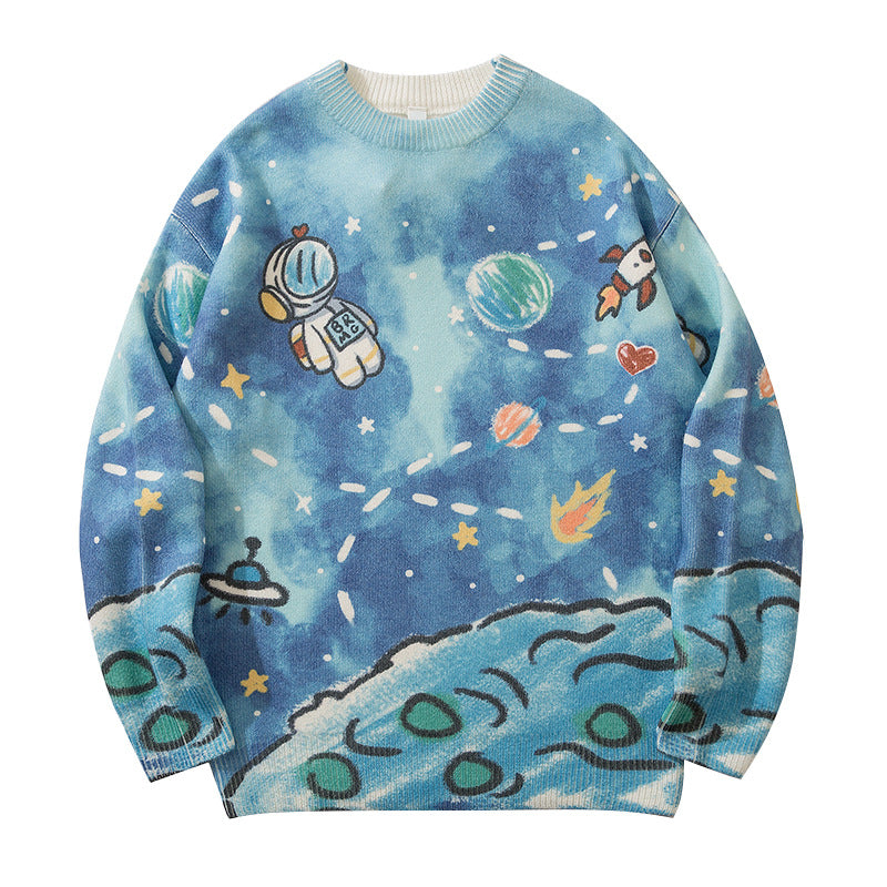 Men's Casual Retro Tie Dye Sweater