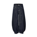 Design Wide Leg Bright Line Primary Color Jeans Trousers For Men And Women