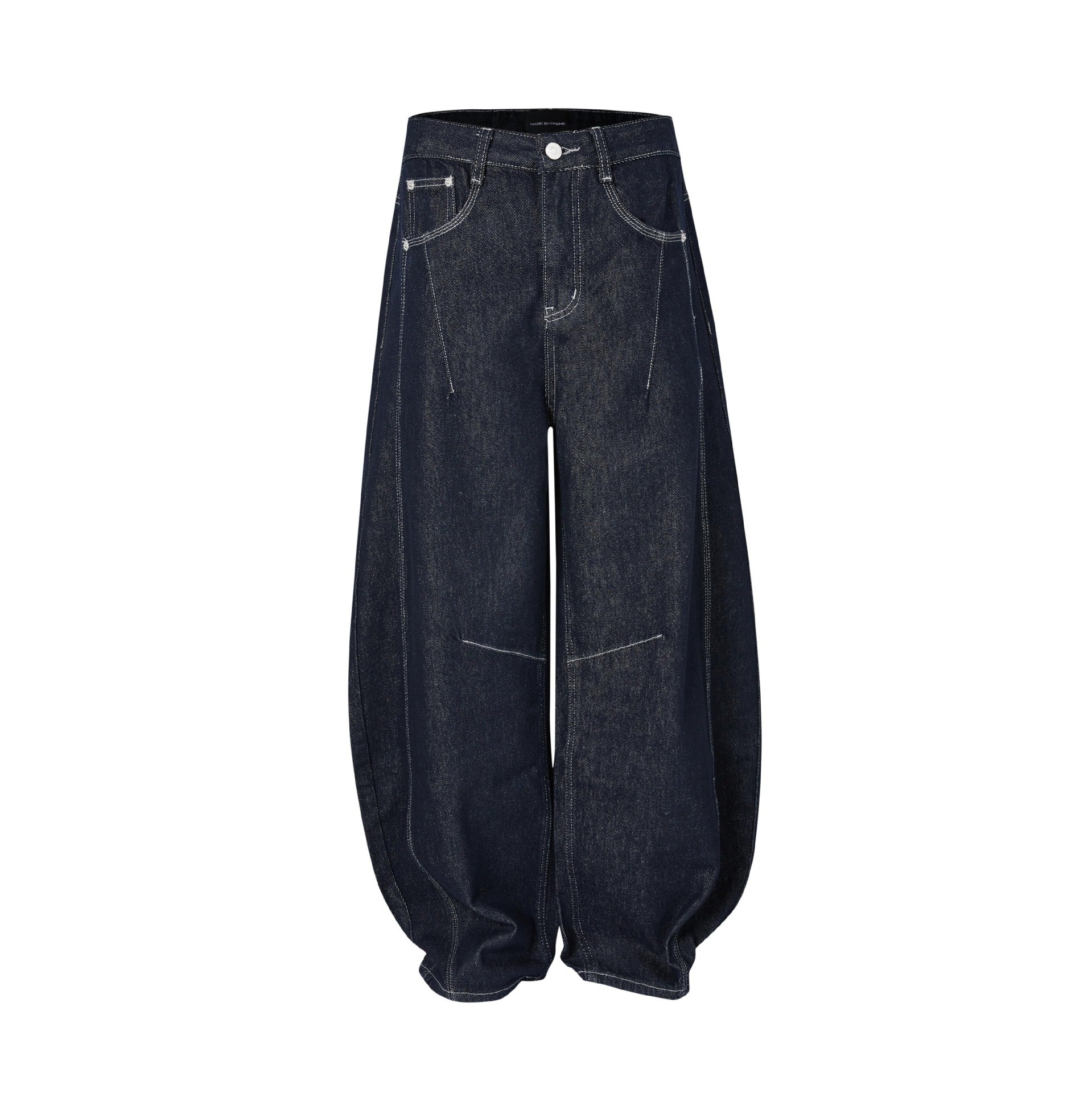 Design Wide Leg Bright Line Primary Color Jeans Trousers For Men And Women