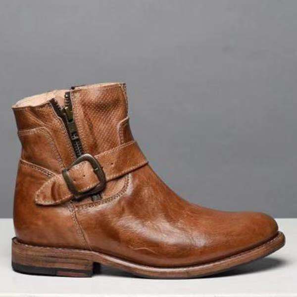 Low-heel Square Heel Short Martin Boots