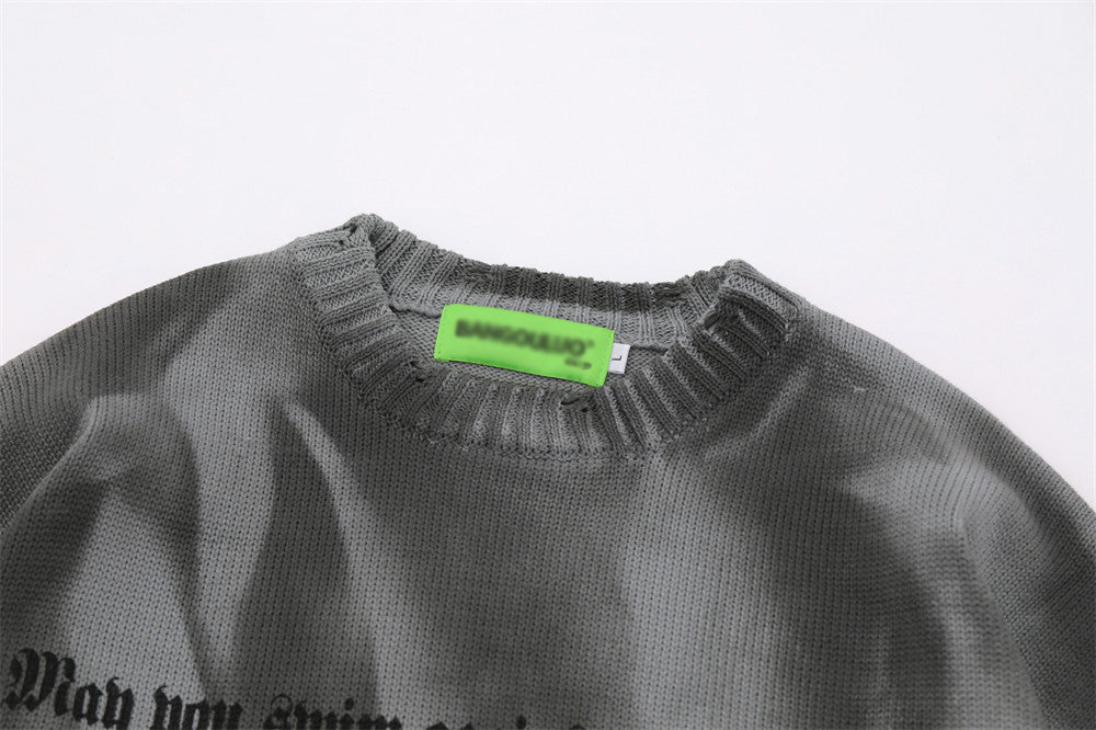 Tie-dyed Inkjet Loose Pullover Autumn And Winter