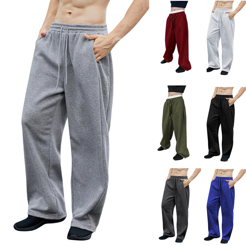 Men's Sweatpants Waist Drawstring Straight Loose Trousers