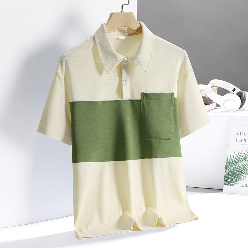 New Ice Silk Quick-drying Polo Shirt Men's Short-sleeved T-shirt