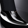 Men's Shoes New Crocodile Pattern Plus Size Patent Leather