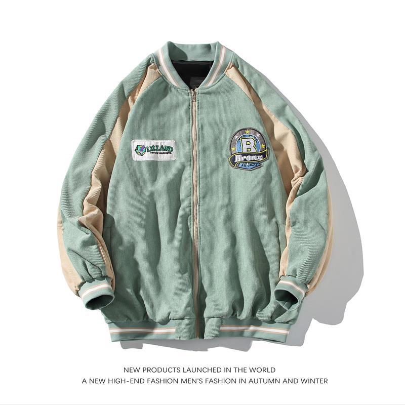 Fashion New Corduroy Baseball Uniform Women's Thin Jacket