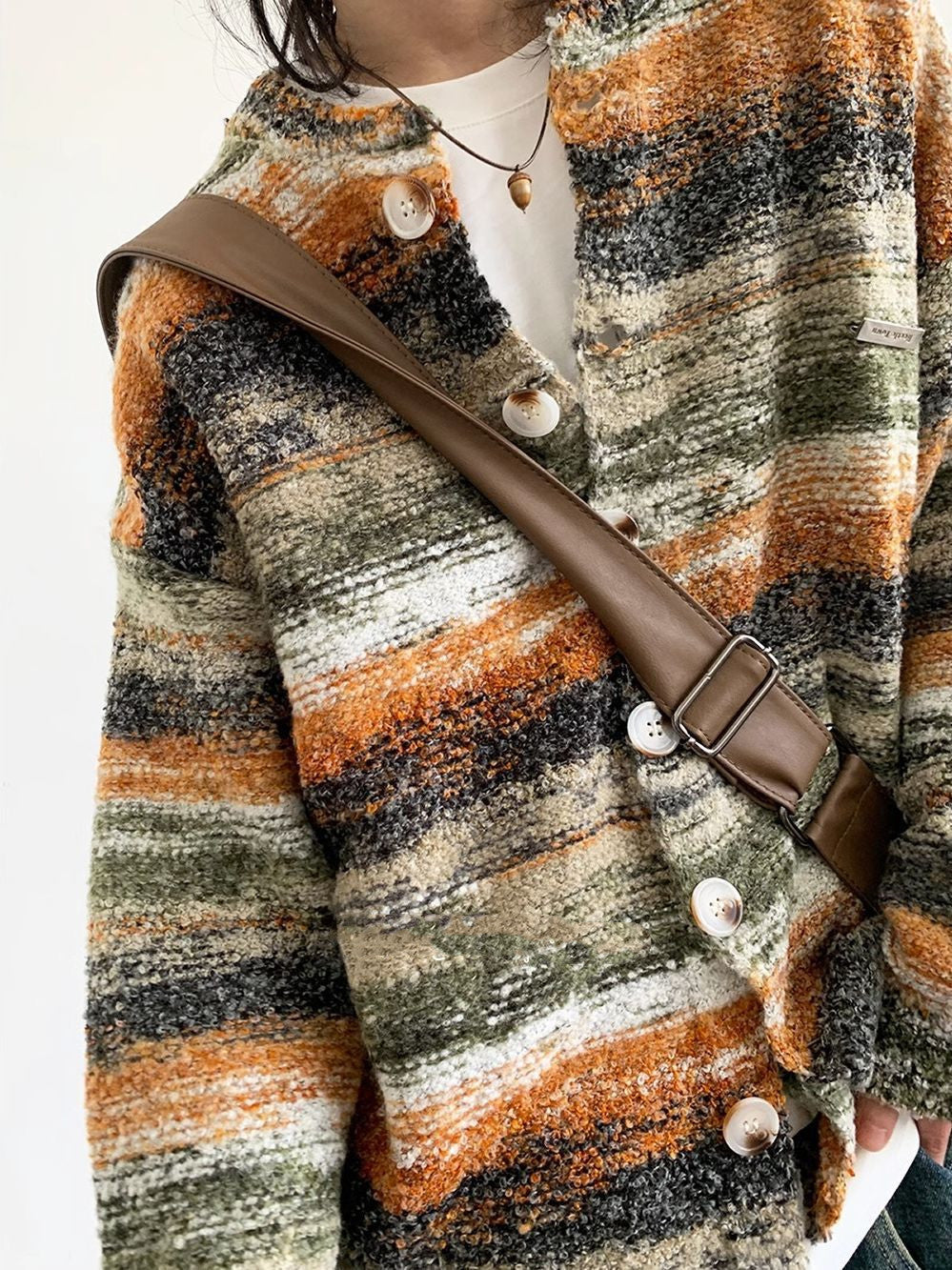 Japanese Street Harajuku Style Knitted Cardigan Gradient Sweater