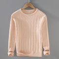 Thick Needle Solid Color Twist Slim Fit sweater