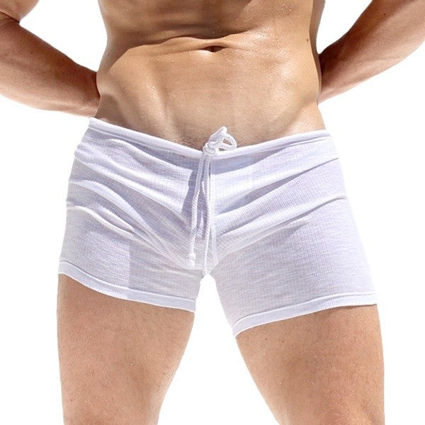 Men's Fitness Tight Lace-up Striped Shorts