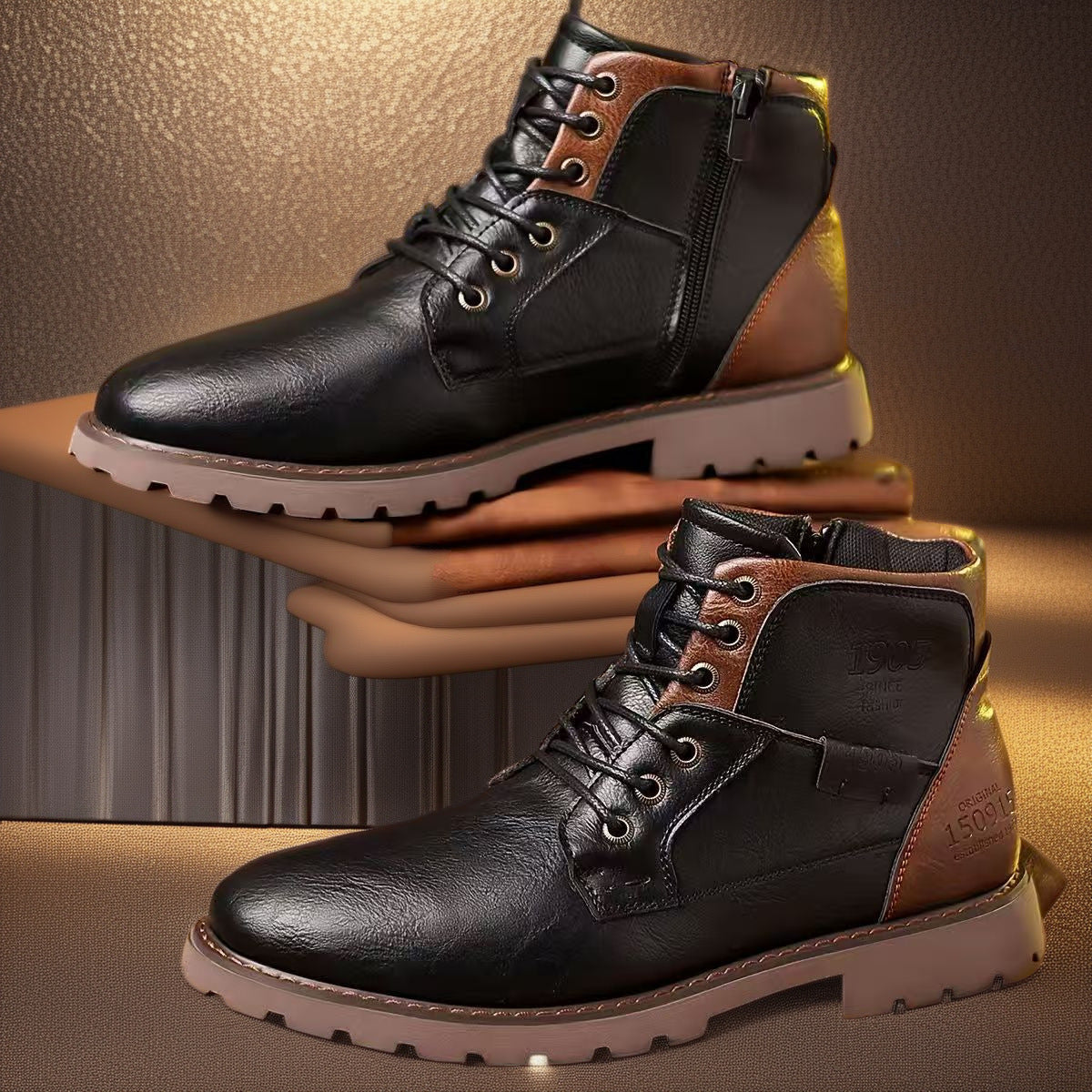 Martin Boots Leisure Plus Size Zip Ankle Boots