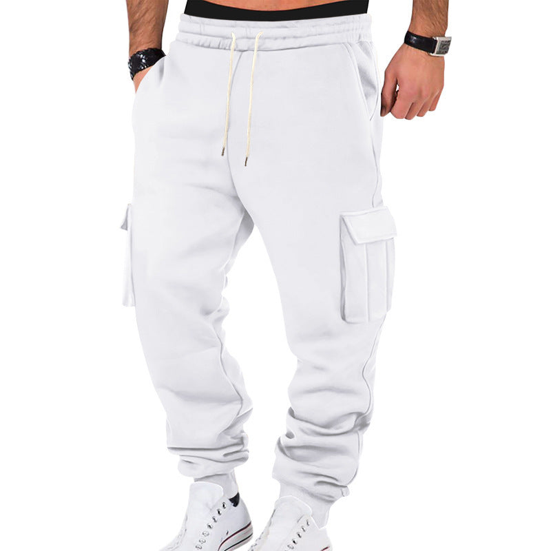 American Autumn And Winter Fleece Men's Casual Cargo Pants