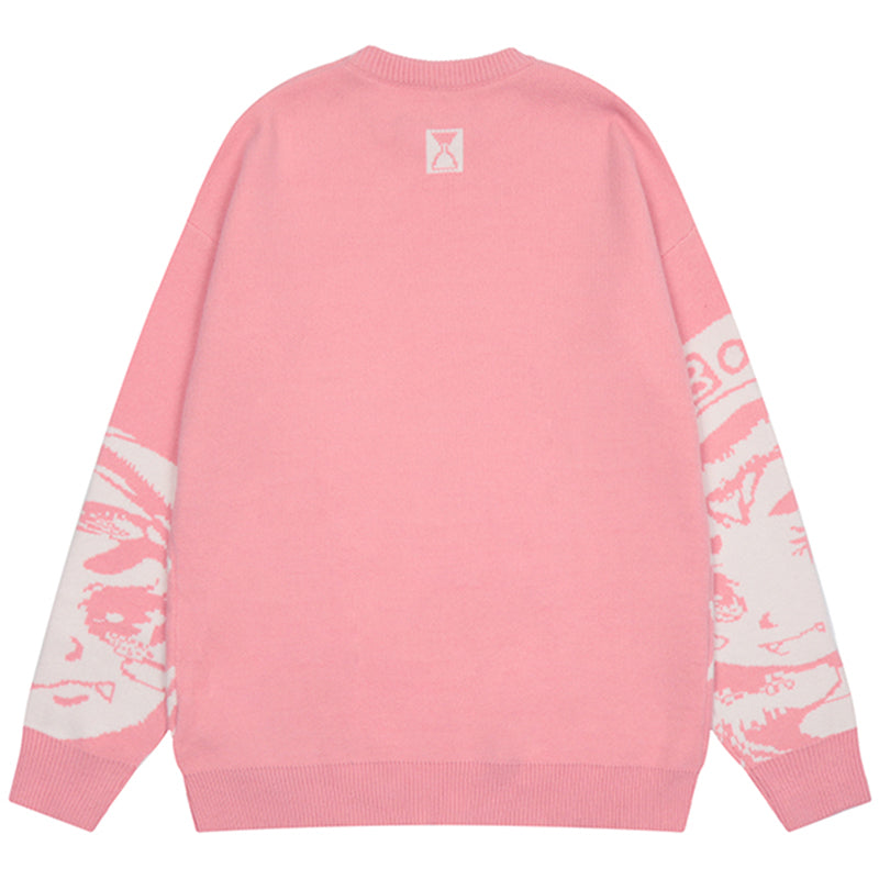 Miracle Print Drop Shoulder Crewneck Sweater