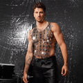Men's Diamond Studded Fishing Net Hollow Diamond Bead Vest