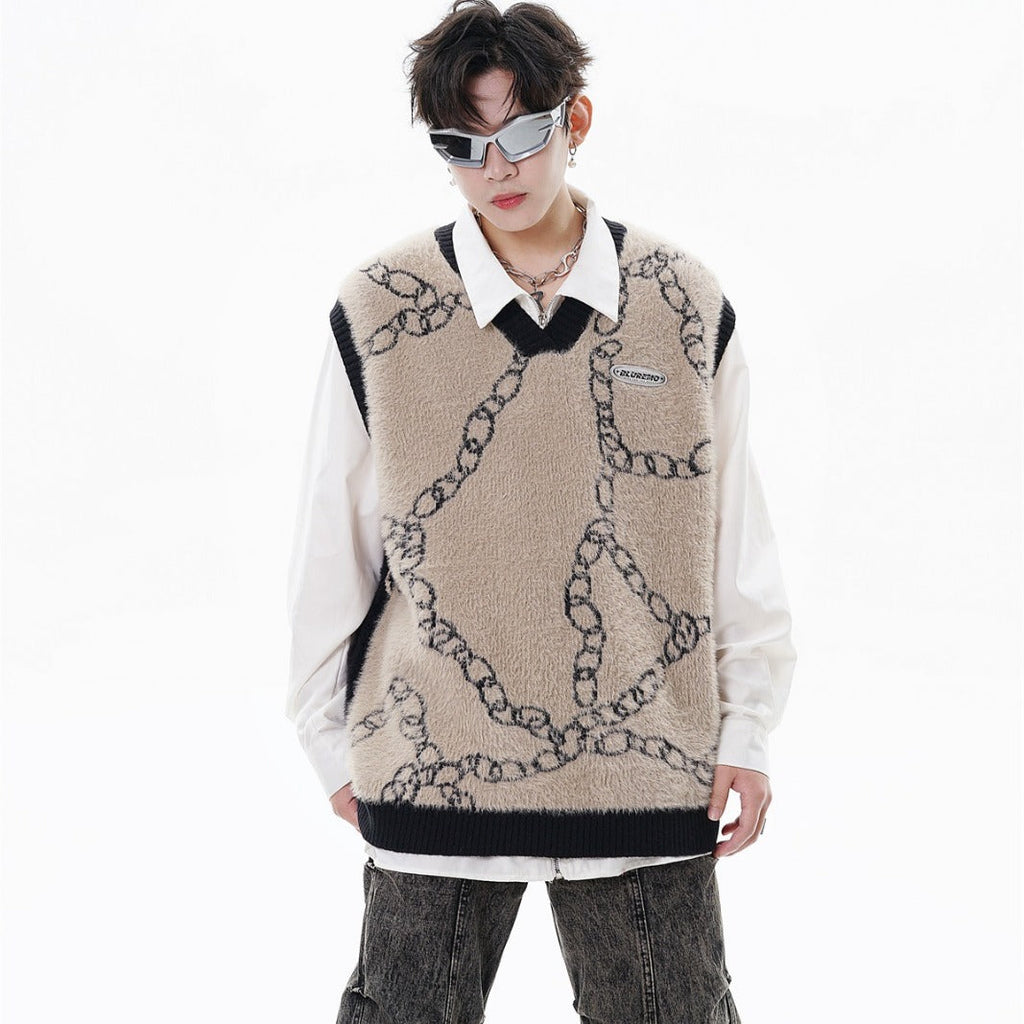 V-neck Sweater Japanese-style Retro College Style Couple