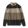 Men's Autumn And Winter Casual Striped Lapel Sweater