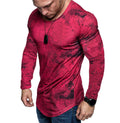 Tie-dye distressed round neck fitness t-shirt