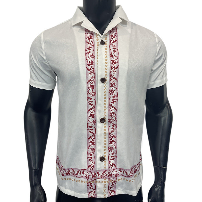 Lapel Button Short Sleeve Top Shirt