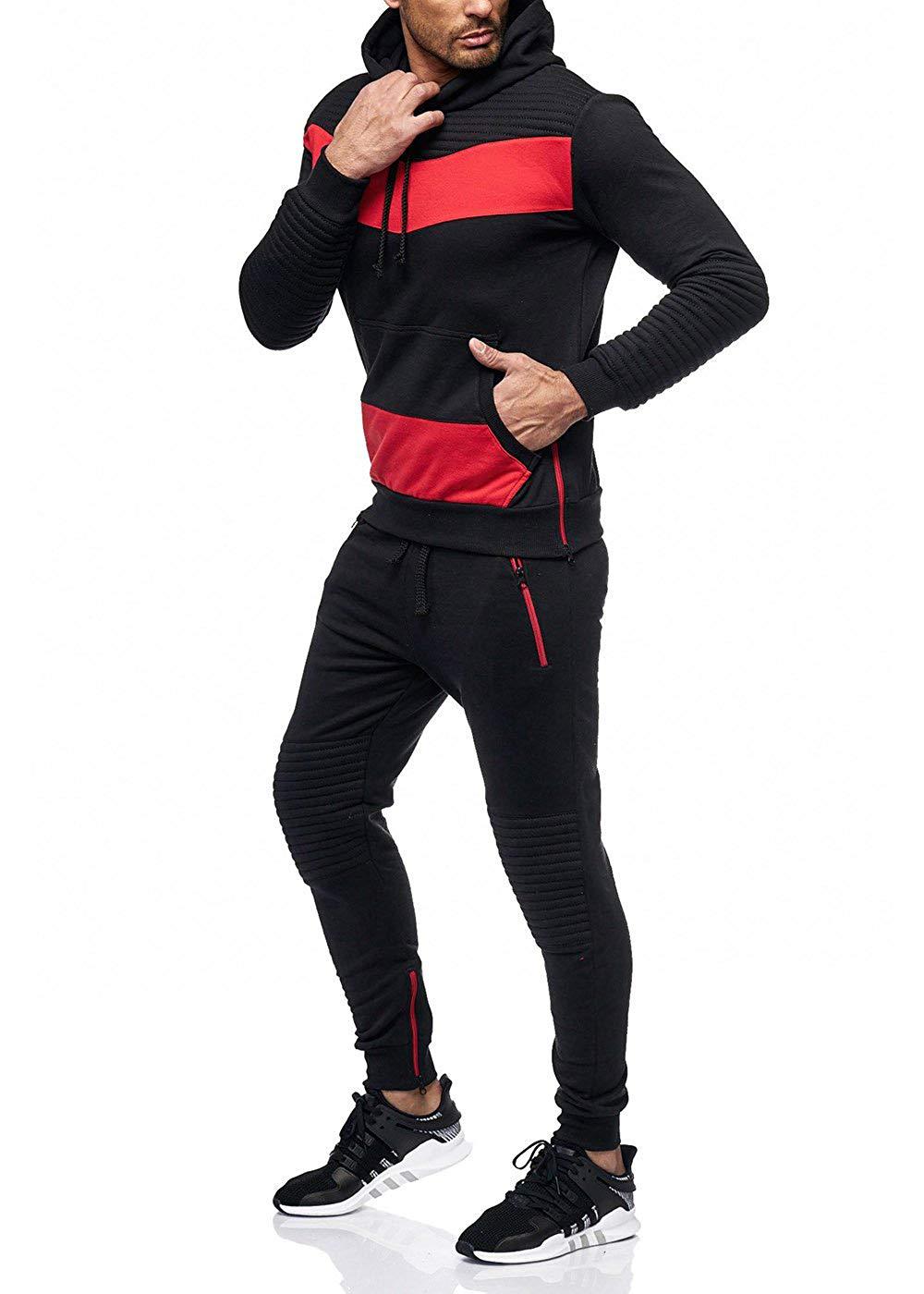 Slim fit hip hop patchwork hoodie