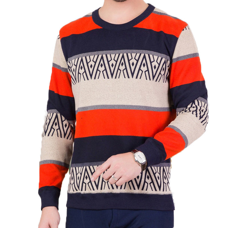 Middle-aged And Elderly Men's Round Neck Bottoming Sweater