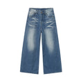Maychao Washed Crease Vintage Draping Wide Leg Jeans