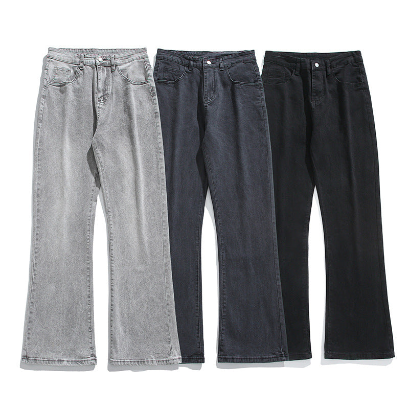 Men's Casual American Washed Foggy Gray Jeans