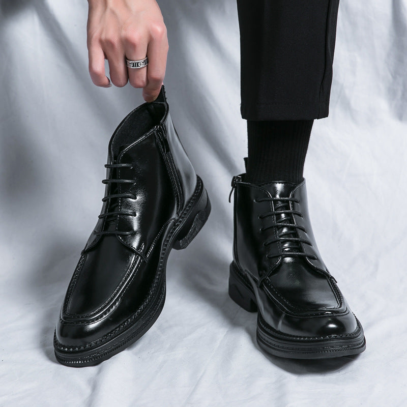 Autumn And Winter High-top Mid-cut Martin Boots Casual All-matching British Men