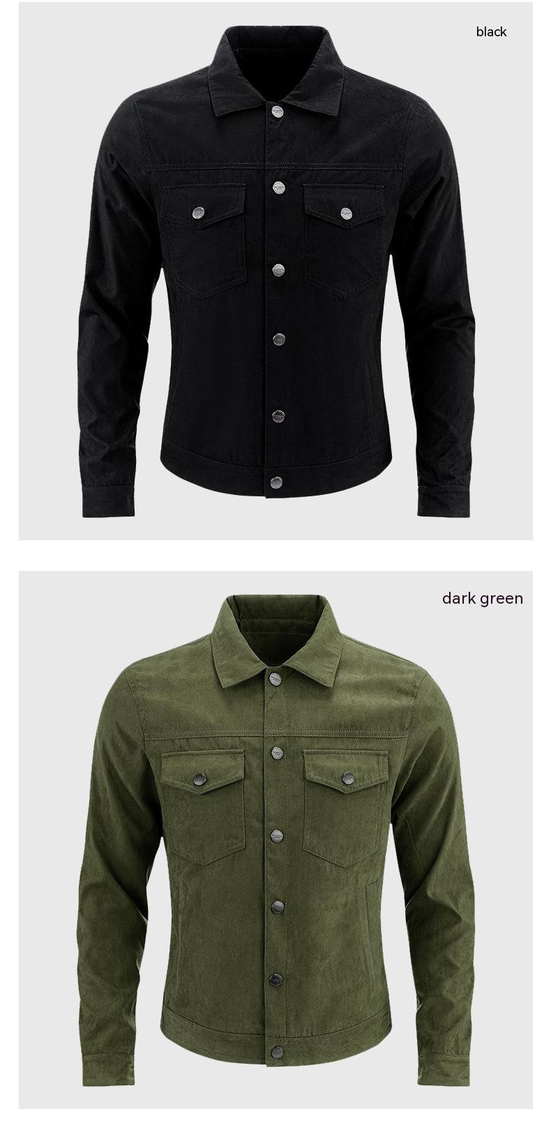 Men's Casual Suede Brushed Fabric British Style Jacket