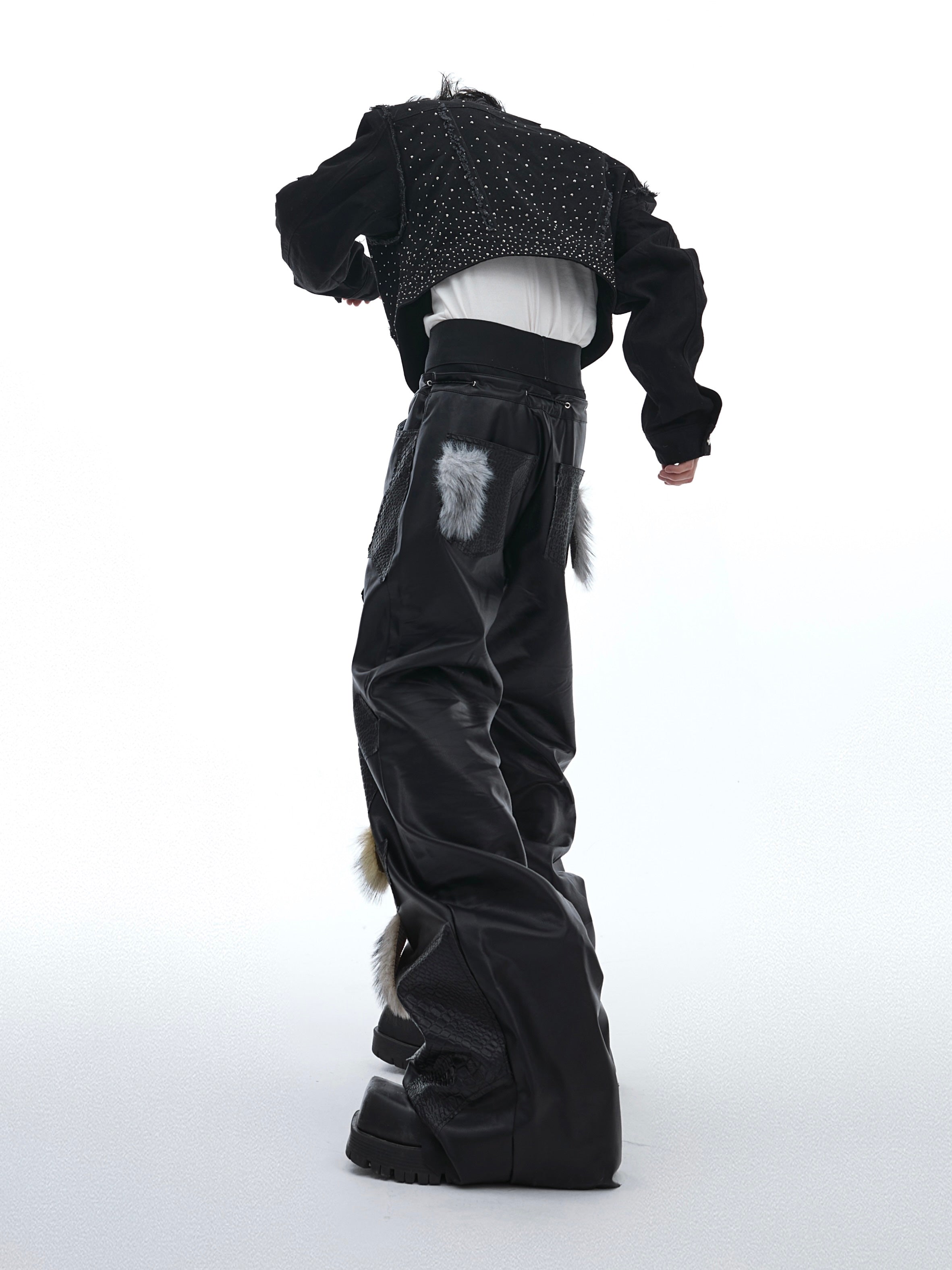 Punk Fitted Boot-cut Pants Tide
