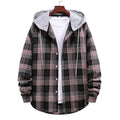 Men's Hooded Plaid Shirt Jacket