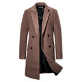 Double-breasted casual woolen coat men's woolen trench coat