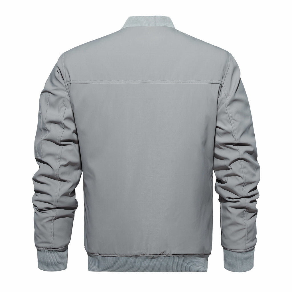 Men's Winter Bomber Jacket, Baseball Jacket Outwear, Thickened Warm Flight Jacket With Ribbed Cuffs, Windproof Casual Coat