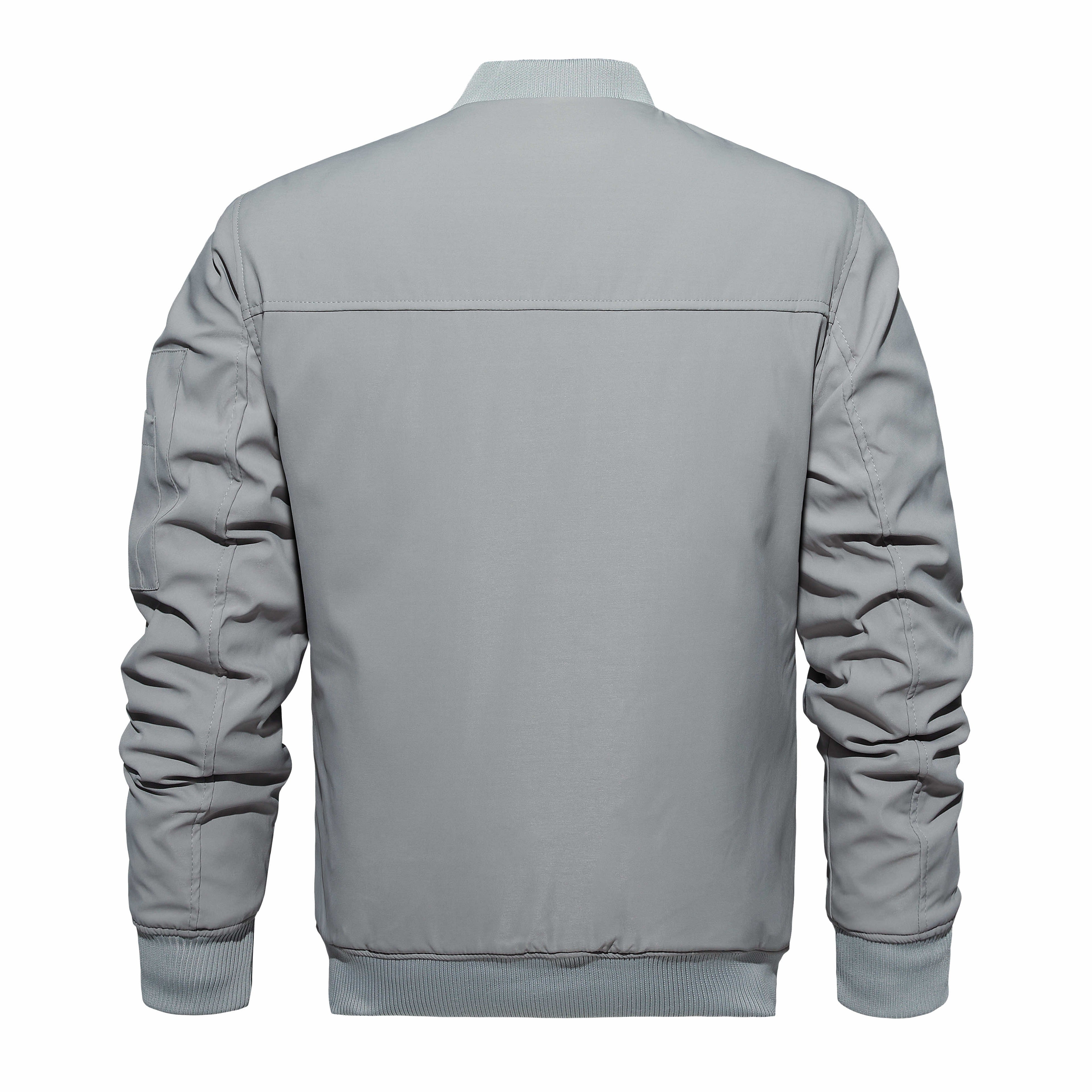Men's Winter Bomber Jacket, Baseball Jacket Outwear, Thickened Warm Flight Jacket With Ribbed Cuffs, Windproof Casual Coat