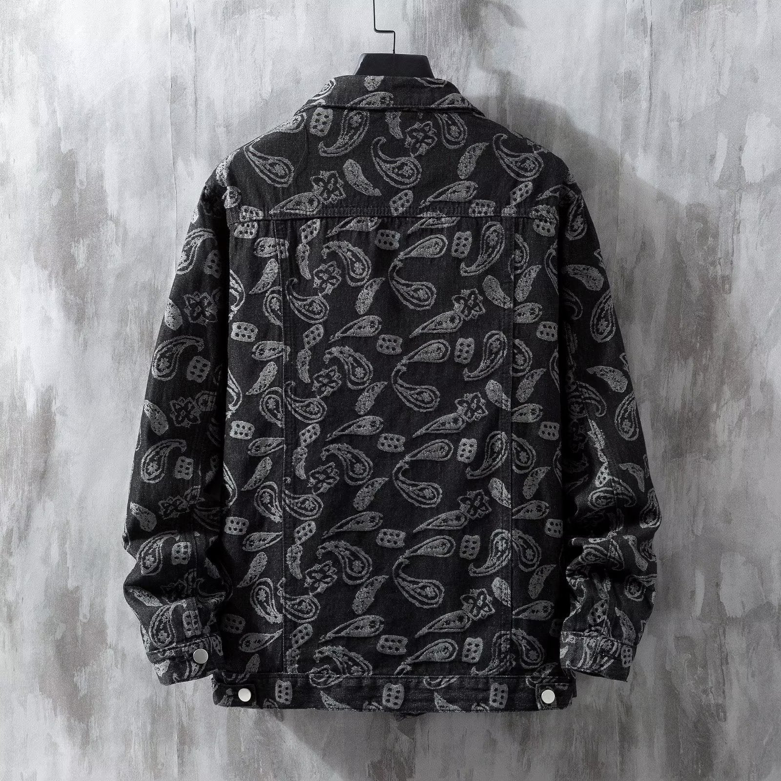 Printed Jacquard Fashion Casual All-matching Personality Trend Men's Coat