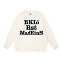 Street Letters Jacquard Round Neck Sweater