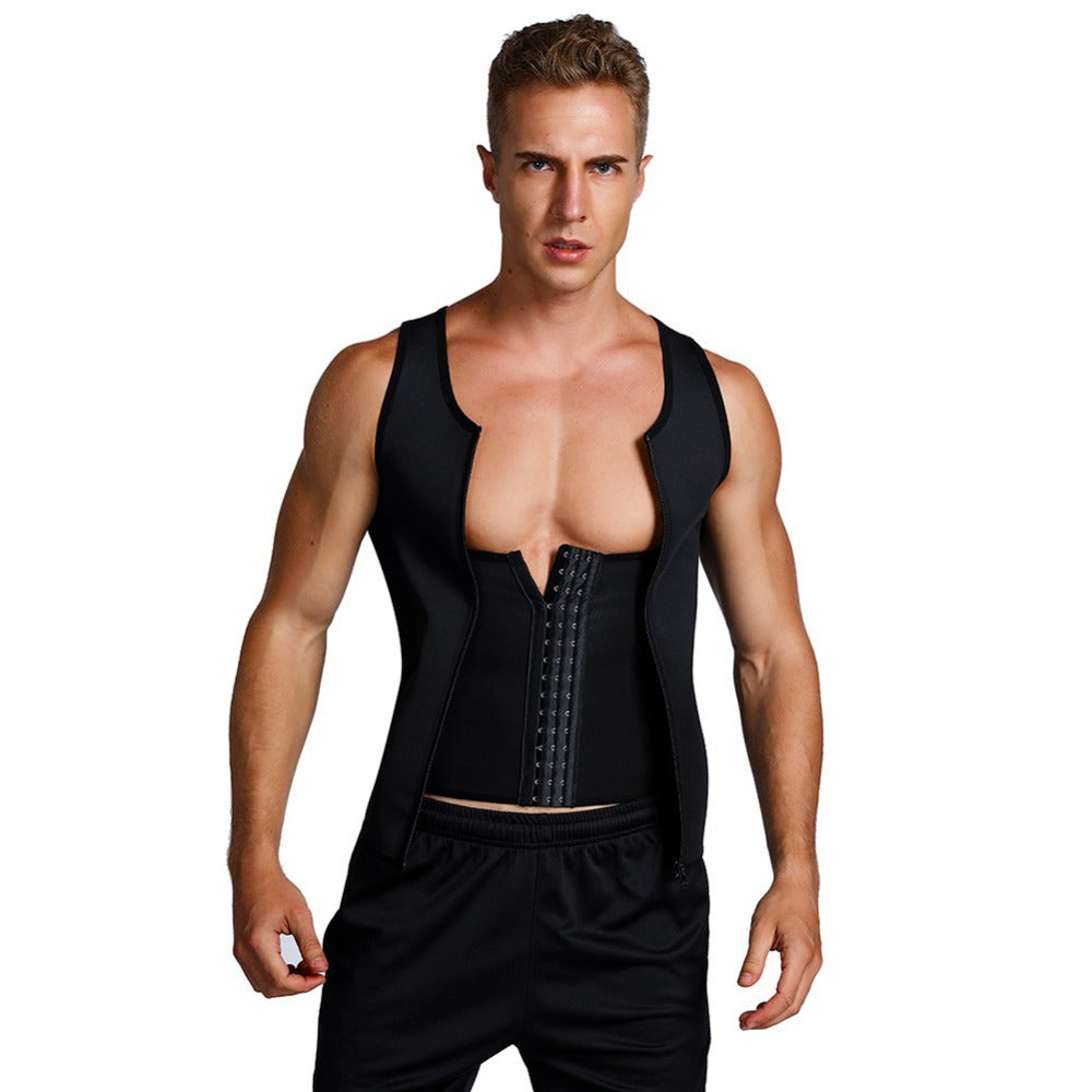 Large Size Men's Sauna Clothes Belly Contracting Vest Sports Vest